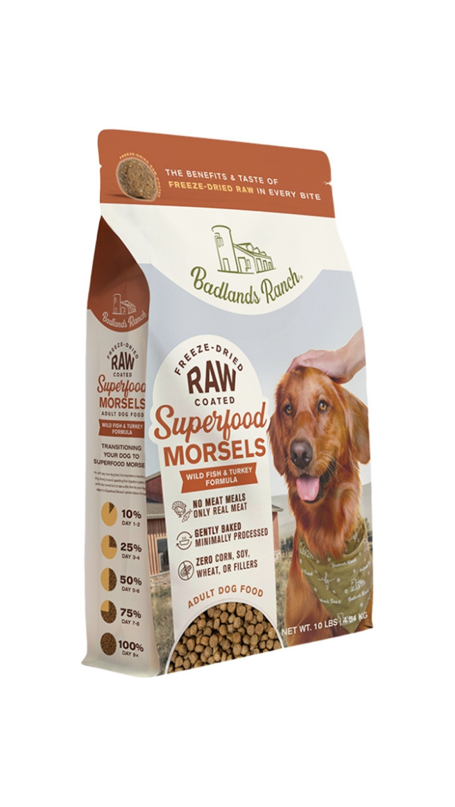 Badlands Ranch Raw Superfood Morsels: Wild Fish and Turkey Formula ...