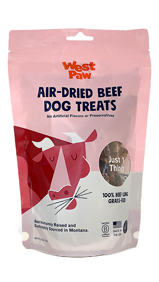 West Paw Air Dried Dog Treats Beef Lung Pampered Puppies