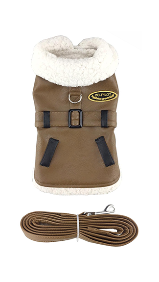 Doggie Design Harness Coat Bomber Jacket Pampered Puppies